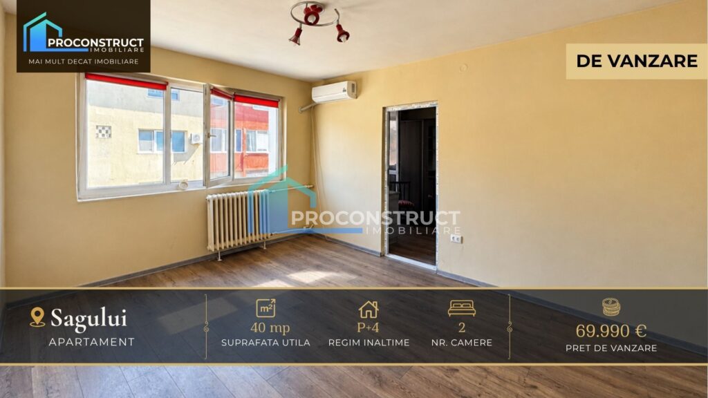 Apartament 2 camere de vânzare în Sagului